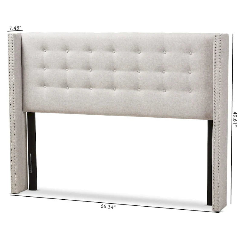 Tête de lit contemporaine en tissu à ailes de Baxton Studio
