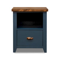 Classeur 1 tiroir Bridgevine Home Nantucket 22 pouces, sans assemblage requis, denim bleu et whisky