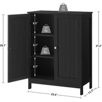 Meuble de rangement pour salle de bain, avec 2 portes et 2 étagères - 29,7P x 59,4L x 79,2H cm