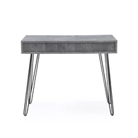 Bureau de télétravail Laurel Grey de style Mid-century Modern à 2 tiroirs