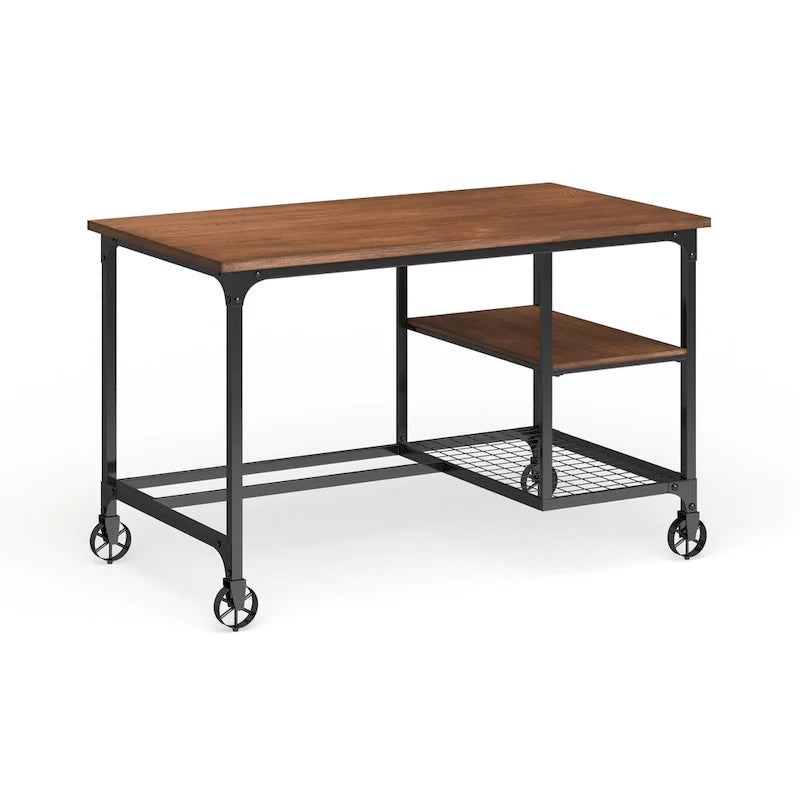 Bureau d'ordinateur en métal Ursa industriel en chêne 48 pouces par Furniture of America