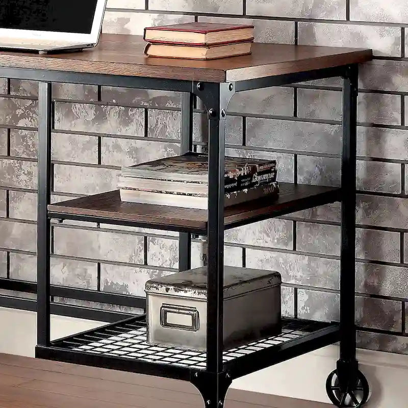 Bureau d'ordinateur en métal Ursa industriel en chêne 48 pouces par Furniture of America