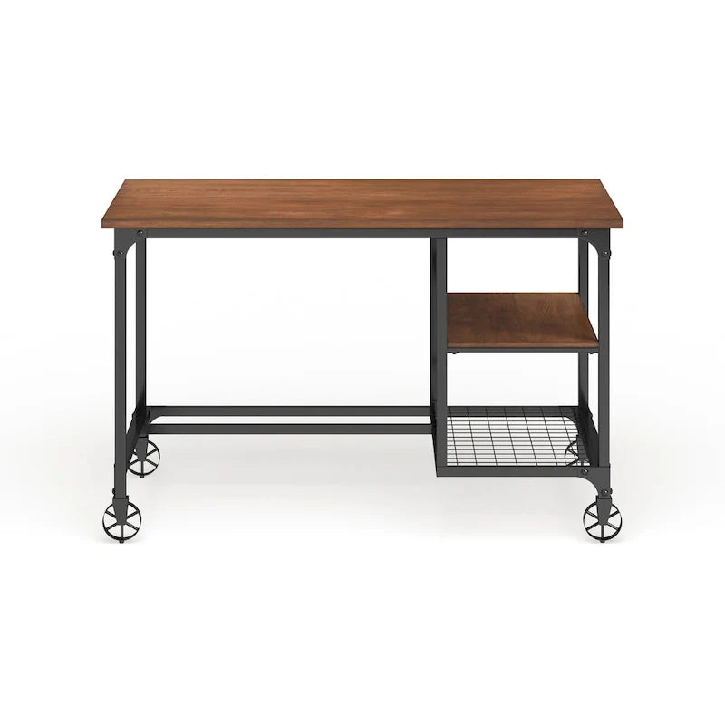 Bureau d'ordinateur en métal Ursa industriel en chêne 48 pouces par Furniture of America