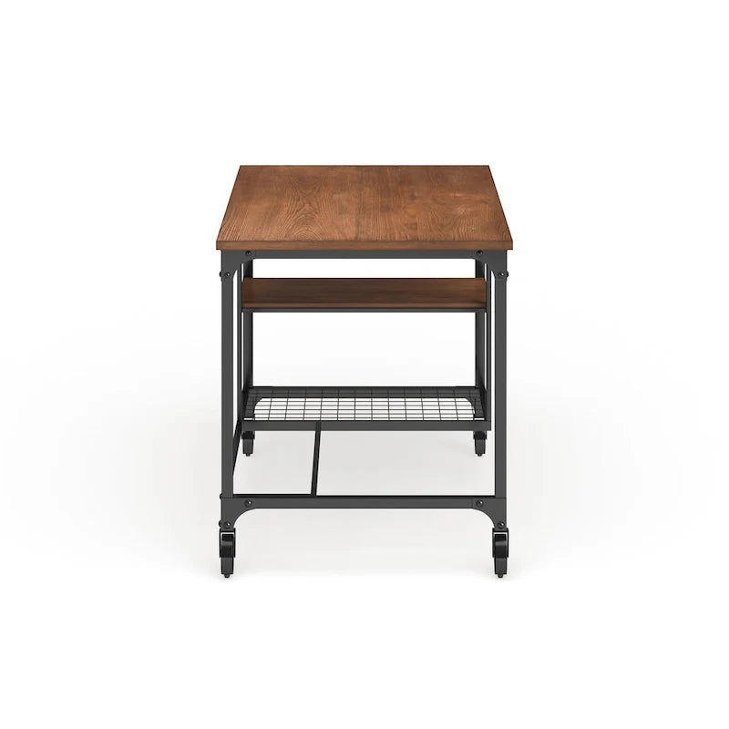 Bureau d'ordinateur en métal Ursa industriel en chêne 48 pouces par Furniture of America