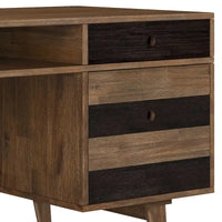 WYNDENHALL Wright Bureau contemporain en BOIS MASSIF de 60 pouces de large avec tiroirs, couleur Marron vieilli naturel rustique