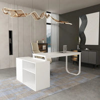 Bureau d'ordinateur en forme de L de 55" - Poste de travail avec rangement - 5 couleurs disponibles