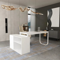 Bureau d'ordinateur en forme de L de 55" - Poste de travail avec rangement - 5 couleurs disponibles