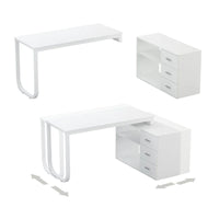 Bureau d'ordinateur en forme de L de 55" - Poste de travail avec rangement - 5 couleurs disponibles