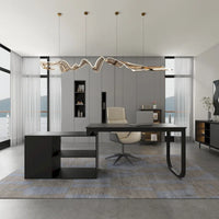 Bureau d'ordinateur en forme de L de 55" - Poste de travail avec rangement - 5 couleurs disponibles