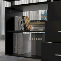 Bureau d'ordinateur en forme de L de 55" - Poste de travail avec rangement - 5 couleurs disponibles
