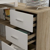 Bureau d'ordinateur en forme de L de 55" - Poste de travail avec rangement - 5 couleurs disponibles