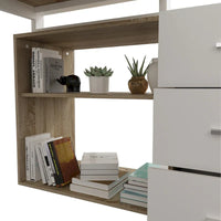 Bureau d'ordinateur en forme de L de 55" - Poste de travail avec rangement - 5 couleurs disponibles