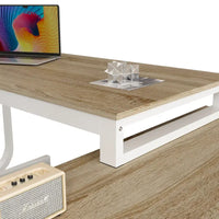 Bureau d'ordinateur en forme de L de 55" - Poste de travail avec rangement - 5 couleurs disponibles