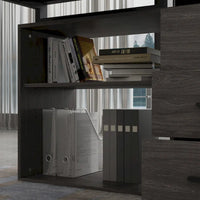 Bureau d'ordinateur en forme de L de 55" - Poste de travail avec rangement - 5 couleurs disponibles