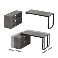 Bureau d'ordinateur en forme de L de 55" - Poste de travail avec rangement - 5 couleurs disponibles