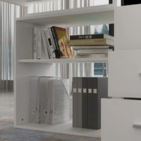Bureau d'ordinateur en forme de L de 55" - Poste de travail avec rangement - 5 couleurs disponibles
