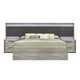 Lit mural Lenca LED avec tables de chevet Roundhill Furniture - Gris patiné