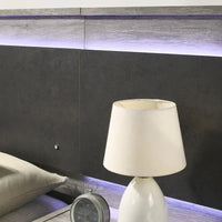 Lit mural Lenca LED avec tables de chevet Roundhill Furniture - Gris patiné