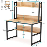 Bureau à domicile, bureau informatique, bureau d'étude avec rangement haut et étagères