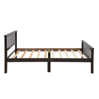 Lit plateforme en bois avec tête et pied de lit