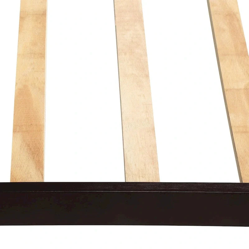Lit plateforme en bois avec tête et pied de lit