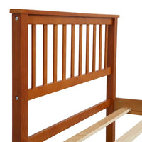 Lit plateforme en bois avec tête et pied de lit