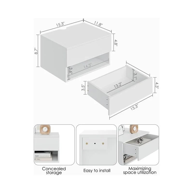Table de chevet flottante moderne
