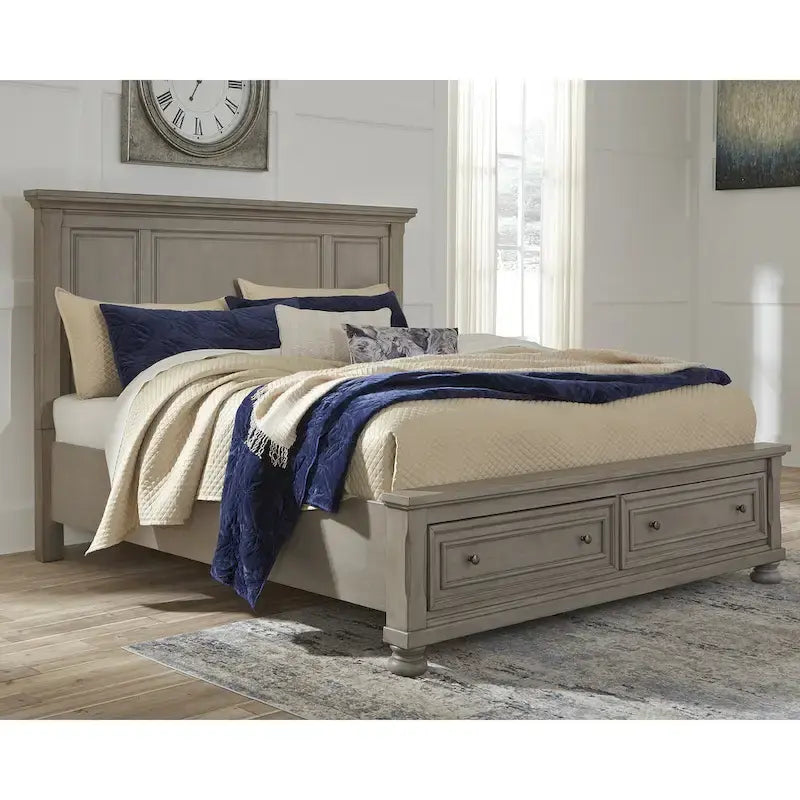 Lit de rangement Signature Design by Ashley Lettner gris clair