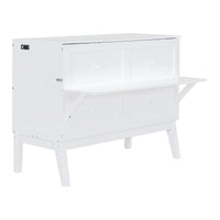 Lit escamotable format double avec bureau et port USB