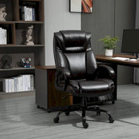 Fauteuil de bureau exécutif grande taille Vinsetto, chaise de bureau informatique 180 kg avec dossier haut en cuir PU ergonomique