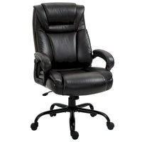 Fauteuil de bureau exécutif grande taille Vinsetto, chaise de bureau informatique 180 kg avec dossier haut en cuir PU ergonomique