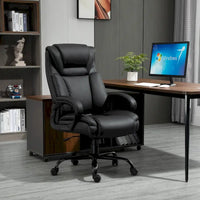 Fauteuil de bureau exécutif grande taille Vinsetto, chaise de bureau informatique 180 kg avec dossier haut en cuir PU ergonomique