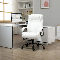 Fauteuil de bureau exécutif grande taille Vinsetto, chaise de bureau informatique 180 kg avec dossier haut en cuir PU ergonomique