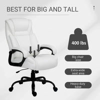 Fauteuil de bureau exécutif grande taille Vinsetto, chaise de bureau informatique 180 kg avec dossier haut en cuir PU ergonomique