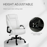 Fauteuil de bureau exécutif grande taille Vinsetto, chaise de bureau informatique 180 kg avec dossier haut en cuir PU ergonomique