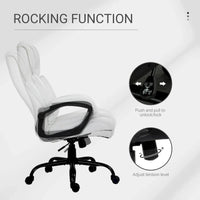 Fauteuil de bureau exécutif grande taille Vinsetto, chaise de bureau informatique 180 kg avec dossier haut en cuir PU ergonomique