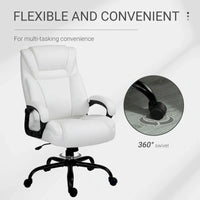 Fauteuil de bureau exécutif grande taille Vinsetto, chaise de bureau informatique 180 kg avec dossier haut en cuir PU ergonomique