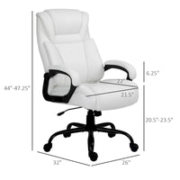 Fauteuil de bureau exécutif grande taille Vinsetto, chaise de bureau informatique 180 kg avec dossier haut en cuir PU ergonomique
