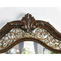Lit à panneau sculpté en bois marron traditionnel Pune de Furniture of America