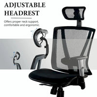 Fauteuil de bureau ergonomique ErgoMax Office entièrement maillé, réglable en hauteur, marron, avec accoudoirs et appui-tête, hauteur maximale de 132 cm