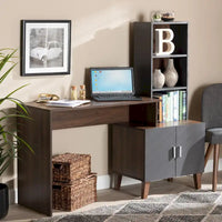 Jaeger Bureau de rangement en bois bicolore brun et gris foncé avec étagères