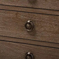 Table de chevet à 3 tiroirs en bois rustique par Baxton Studio