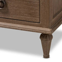 Table de chevet à 3 tiroirs en bois rustique par Baxton Studio