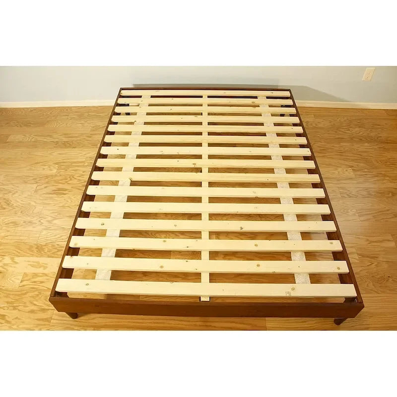 Cadre de lit plateforme en bois naturel pour matelas en latex ou en mousse à mémoire de forme