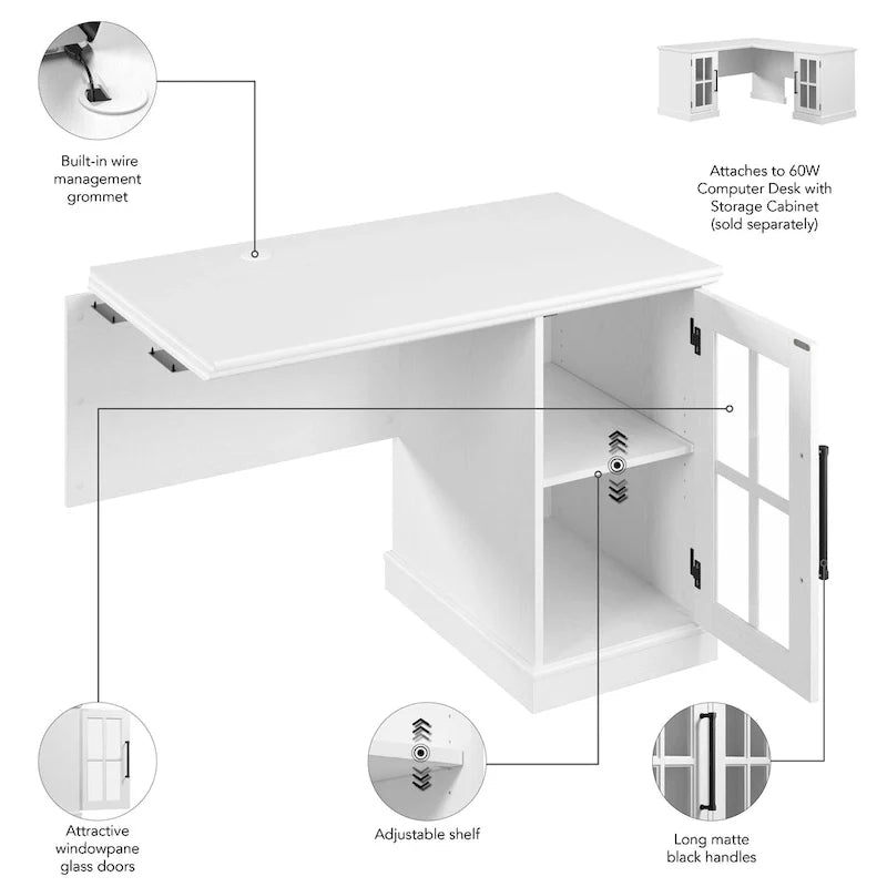 Retour de bureau avec rangement Westbrook 42 pouces par Bush Furniture