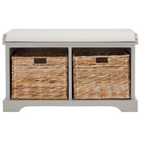 SAFAVIEH Euphemia Banc de rangement tressé marron - 33,5 x 16,1 x 19,9 - 34Lx16Px20H