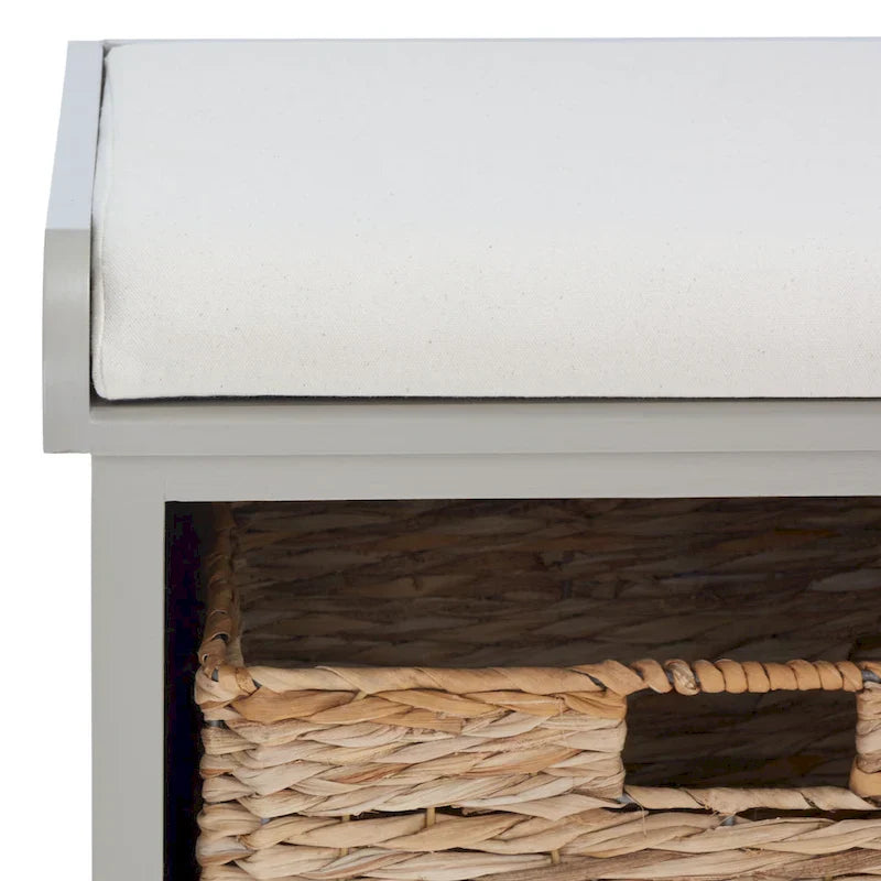 SAFAVIEH Euphemia Banc de rangement tressé marron - 33,5 x 16,1 x 19,9 - 34Lx16Px20H