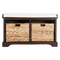 SAFAVIEH Euphemia Banc de rangement tressé marron - 33,5 x 16,1 x 19,9 - 34Lx16Px20H