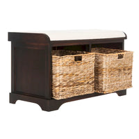 SAFAVIEH Euphemia Banc de rangement tressé marron - 33,5 x 16,1 x 19,9 - 34Lx16Px20H