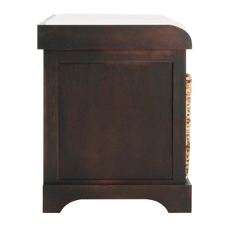 SAFAVIEH Euphemia Banc de rangement tressé marron - 33,5 x 16,1 x 19,9 - 34Lx16Px20H